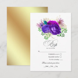 Tarjeta De Confirmación De Asistencia Quinceañera Floral Acuarela de Mardi Gras