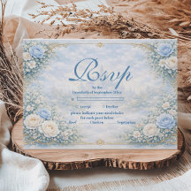 Quinceañera Floral Azul Dorado Jardín