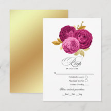 Quinceañera floral rosa intenso y dorado
