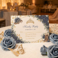Quinceañera occidental de rosa azul marino dorado