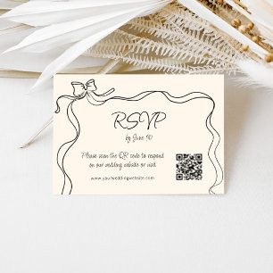 Tarjeta De Confirmación De Asistencia Quirky Bow Boda manuscrito