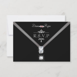 Tarjeta De Confirmación De Asistencia R.S.V.P. de corbata negra