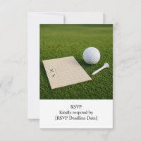 R.S.V.P. GOLF Boda con bola de golf en verde