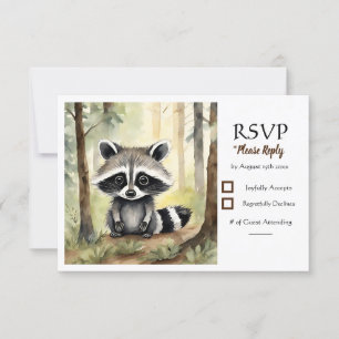 Tarjeta De Confirmación De Asistencia Raccoon Sexo Neutral Baby Shower
