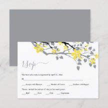 Rama gris con flores amarillas boda floral