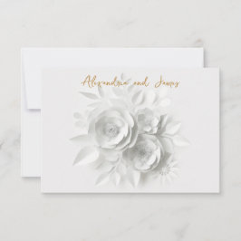 Tarjeta De Confirmación De Asistencia Ramo de rosas blancas de boda