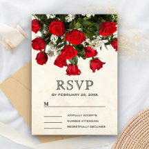 Ramo de rosas rojas románticas boda