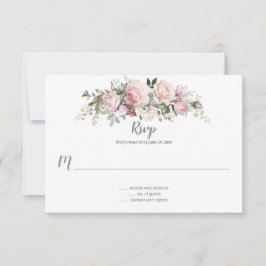 Tarjeta De Confirmación De Asistencia Ramo floral Sweetheart Blush Rosa Pálido Detrás