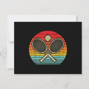 Tarjeta De Confirmación De Asistencia Raqueta de tenis cruzada retro vintage - Amante de