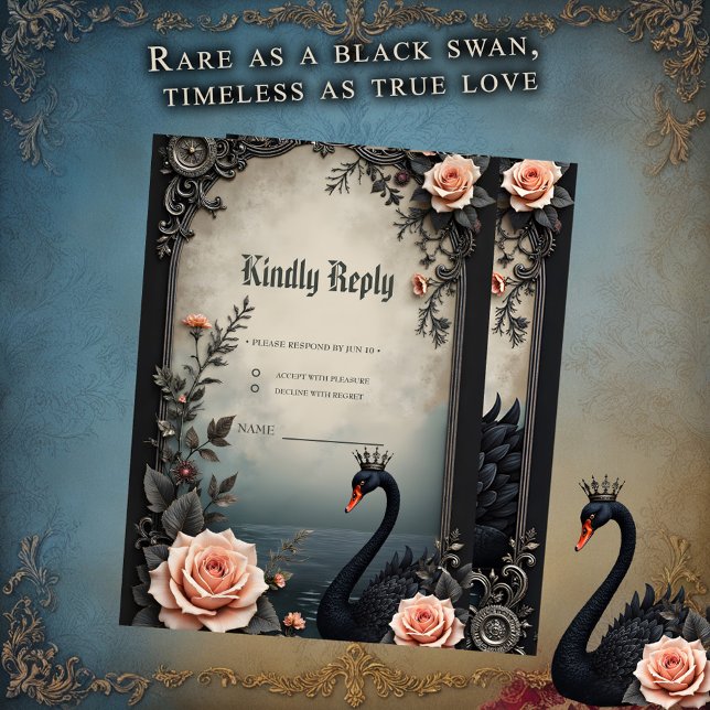 Tarjeta De Confirmación De Asistencia Rare as a black swan, timeless as true love.  (Subido por el creador)