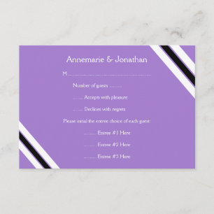 Tarjeta De Confirmación De Asistencia rayas horizontales púrpuras negras intrépidas
