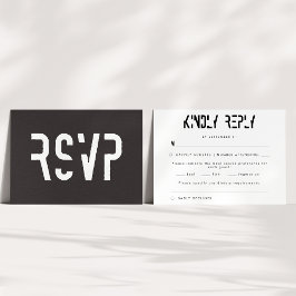Tarjeta De Confirmación De Asistencia Recepción de boda retro en blanco y negro de los 7