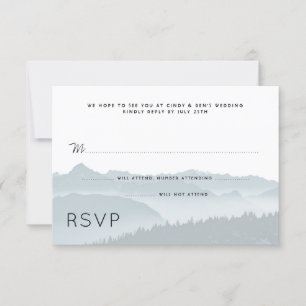Tarjeta De Confirmación De Asistencia Recuento de invitados de Mountain Ridge Wedding RS