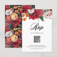 Red Amaryllis Boda Botánica de Invierno Código QR