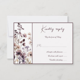 Tarjeta De Confirmación De Asistencia Red Blush Floral Wedding Elegant Romantic