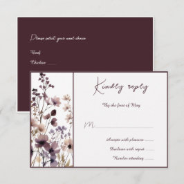 Tarjeta De Confirmación De Asistencia Red Blush Floral Wedding Elegant Romantic