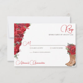 Tarjeta De Confirmación De Asistencia Red Floral Occidental Charro Quinceañera