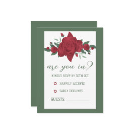 Tarjeta De Confirmación De Asistencia Red Roses Boho Boda
