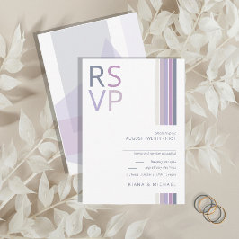 Tarjeta De Confirmación De Asistencia Refined Lines Geometric Wedding Violet ID983