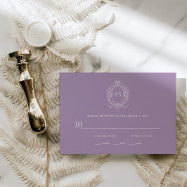 Tarjeta De Confirmación De Asistencia Regal Lavender Purple | Boda de cuadro barroco