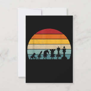 Tarjeta De Confirmación De Asistencia Regalo De Ajedrez Retro Vintage Para Un Ajedrez
