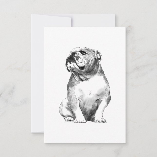 Tarjeta De Confirmación De Asistencia Regalo de Bulldog en inglés de perro (Anverso)