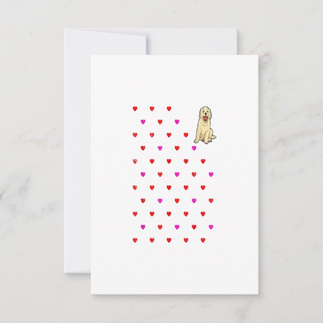 Tarjeta De Confirmación De Asistencia Regalo de Día de San Valentín de Golden Retriever (Anverso)