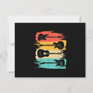 Tarjeta De Confirmación De Asistencia Regalo De Guitarra Vintage Para Hombres Banda De M