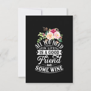 Tarjeta De Confirmación De Asistencia Regalo de Navidad Buen amigo y algo de vino