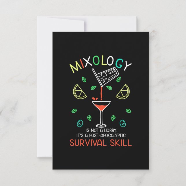 Tarjeta De Confirmación De Asistencia Regalo de Navidad | Mixólogo de barman (Anverso)