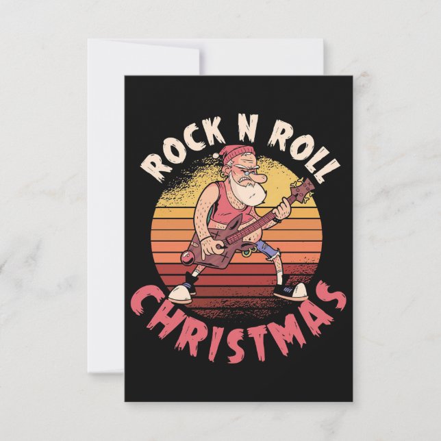 Tarjeta De Confirmación De Asistencia Regalo de Navidad | Navidades de Rock N Roll (Anverso)