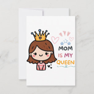 Tarjeta De Confirmación De Asistencia Regalo del Día de la Madre Mamá es mi reina