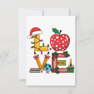 Tarjeta De Confirmación De Asistencia Regalo para maestros Lápiz de amor Manzanas Libr