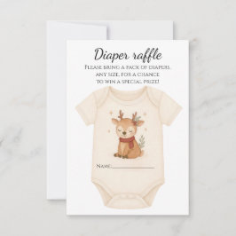 Tarjeta De Confirmación De Asistencia Reindeer Baby Shower Diaper Raffle