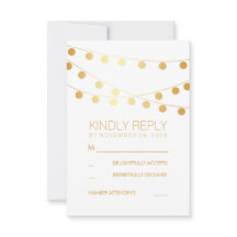 Relieve metalizado dorado String ilumina las tarje