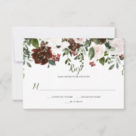 Tarjeta De Confirmación De Asistencia Remate floral de acuarela rústica boho