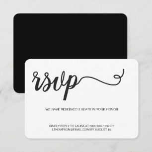 Tarjeta De Confirmación De Asistencia Reservado 2 asientos en honor Personalizado de cor