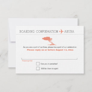 Tarjeta De Confirmación De Asistencia Responder al Pase de Abordar de Aruba