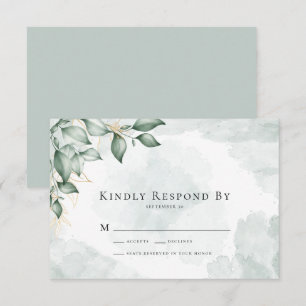 Tarjeta De Confirmación De Asistencia Responder amablemente a Eucalyptus Greenery Weddin