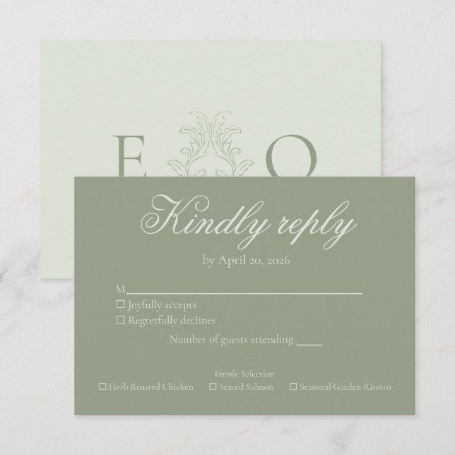 Tarjeta De Confirmación De Asistencia Response Card (Anverso / Reverso)