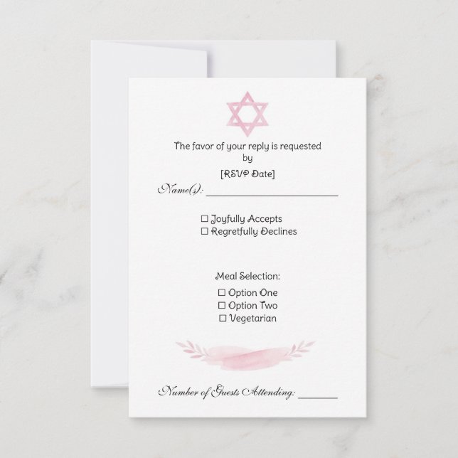 Tarjeta De Confirmación De Asistencia Response Card (Anverso)