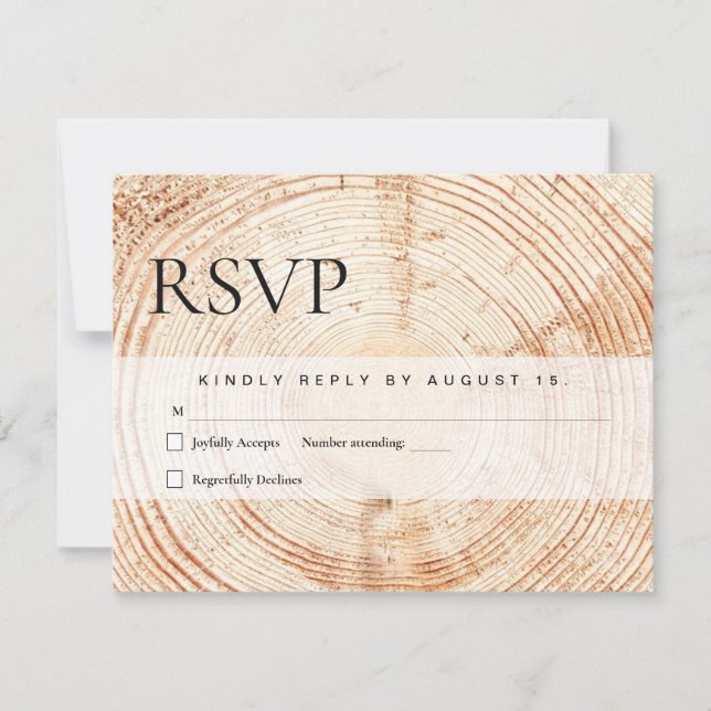 Tarjeta De Confirmación De Asistencia Respuesta: Boda ruso cortó la madera en el correo (Anverso)