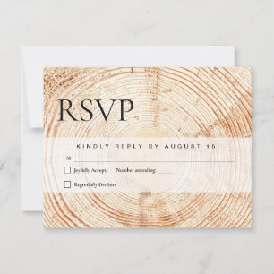 Tarjeta De Confirmación De Asistencia Respuesta: Boda ruso cortó la madera en el correo