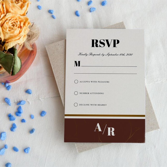 Tarjeta De Confirmación De Asistencia Resumen Elegancia Marco dorado (Subido por el creador)