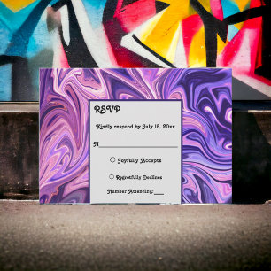 Tarjeta De Confirmación De Asistencia Resumen moderno Galaxy Art Wavy Blue Moda Boda