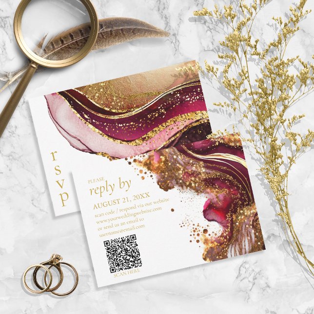 Tarjeta De Confirmación De Asistencia Resumen Sparkling Boda Wine Red ID1018 (Subido por el creador)