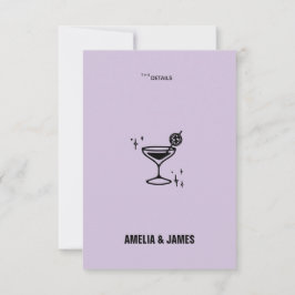 Tarjeta De Confirmación De Asistencia Retro Funky Moderno Boda Tarjeta de cierre