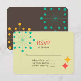 Tarjeta De Confirmación De Asistencia Retro geométrico moderno colorido