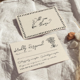 Tarjeta De Confirmación De Asistencia Retro Mano Escrita Dibujado Negrita Quirky Cute Bo