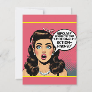 Tarjeta De Confirmación De Asistencia Retro Pinup_ Action Packed